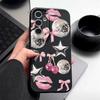 Cherry Bowknots Lips Disco Ball Pattern Case For Samsung Galaxy A57 A56 A55 A54 5G A37 A36 A35 A34 A17 A16 A15 A14 Leather Texture Silicone Cover