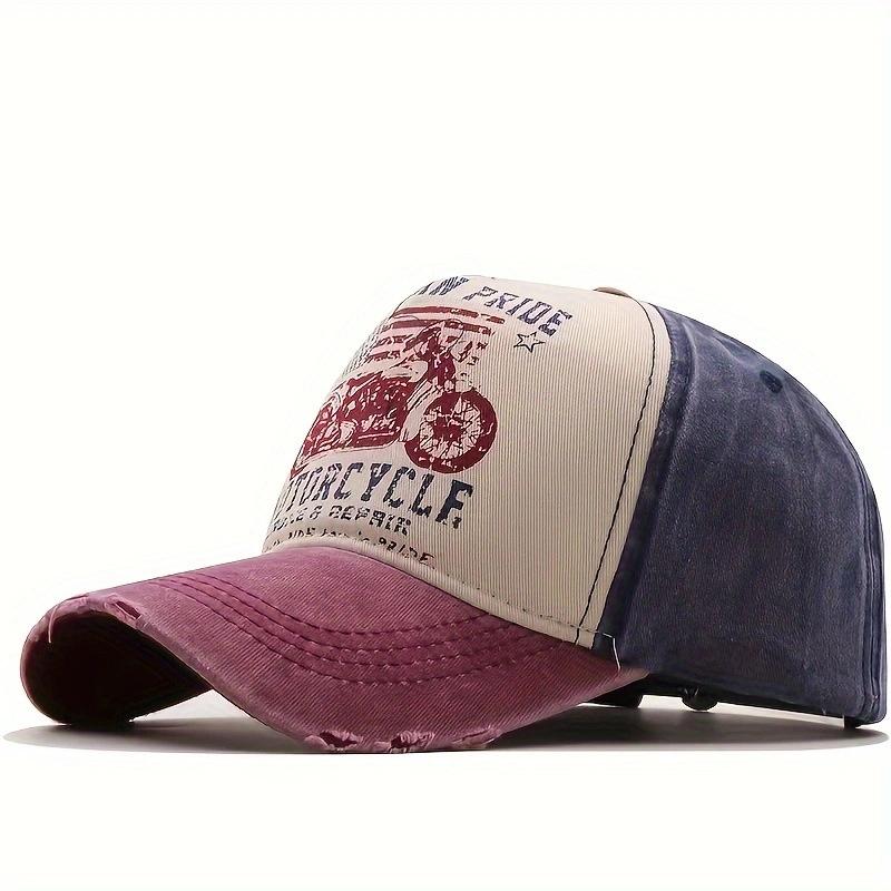JYL TS DIY Printed Trucker Cap Washed Outdoor Hat Cotton
