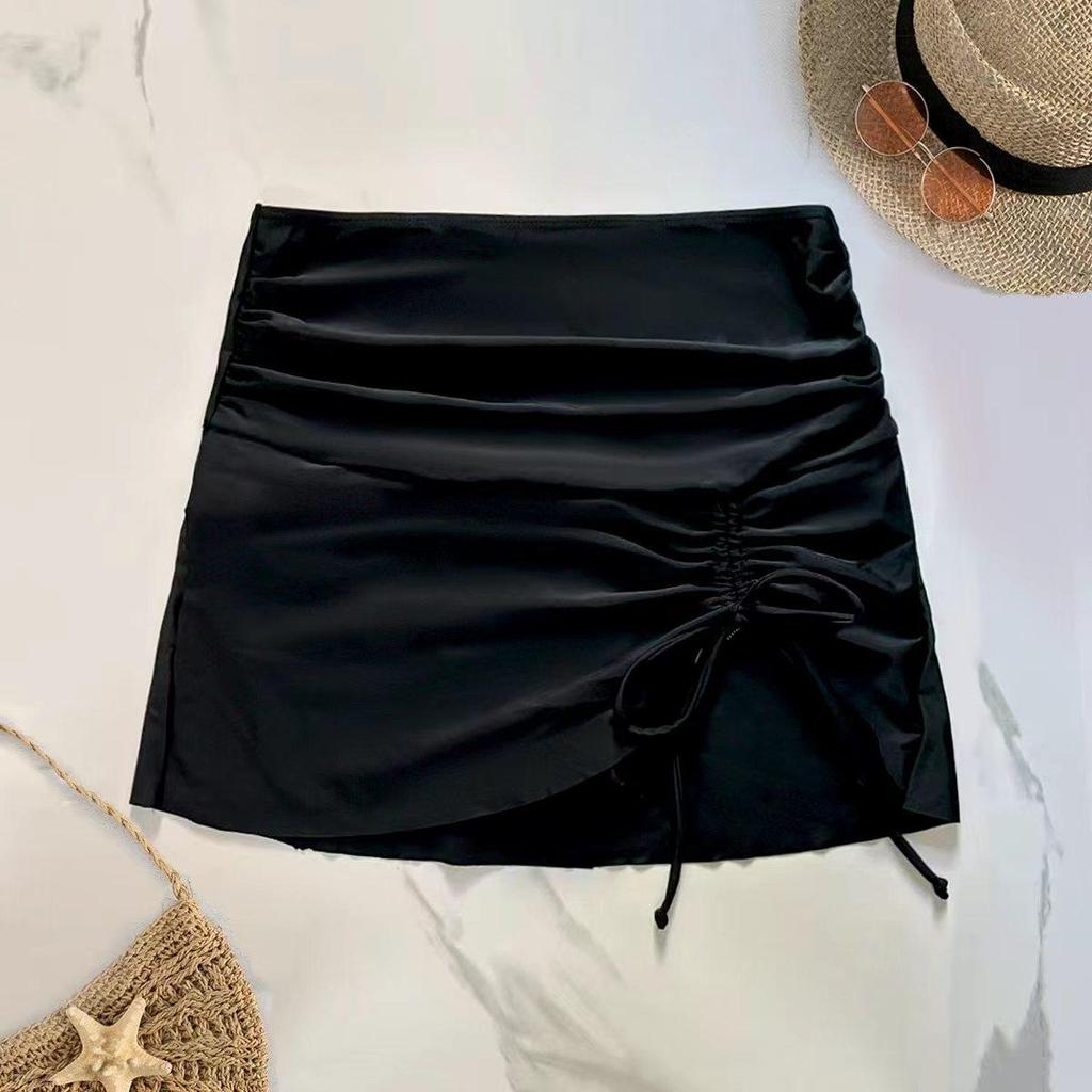 Solid Color Lace-up Skirted Bikini - Sexy European & American Style 2022.