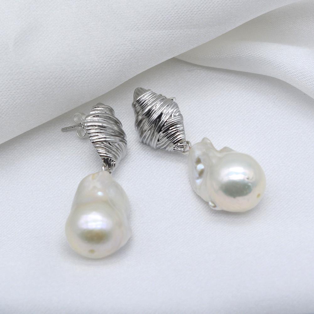 Серьги из натурального барочного жемчуга — фото 3