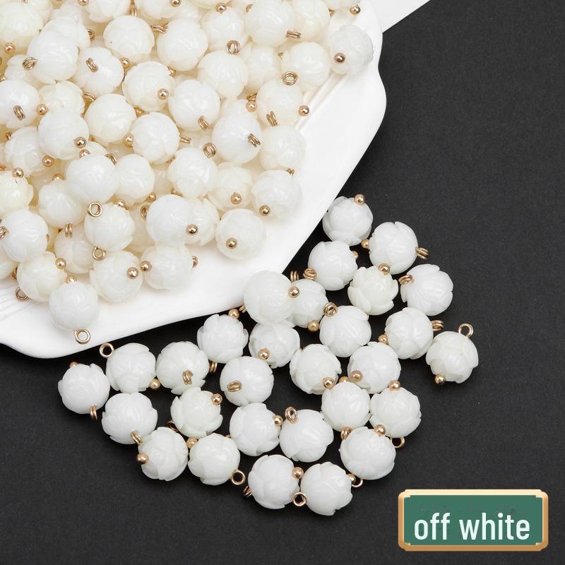 

Двухцветная пуговица в форме лотоса с эффектом нефрита — аксессуар ручной работы в стиле ханьфу для китайского костюма Тан