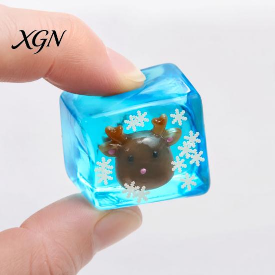 Reindeer Squeeze Toy Glow-in-the-Dark Christmas Stress Cube, Santa Tree Snowflake Party Favors Relief Toy, Sensory for Adults Kids