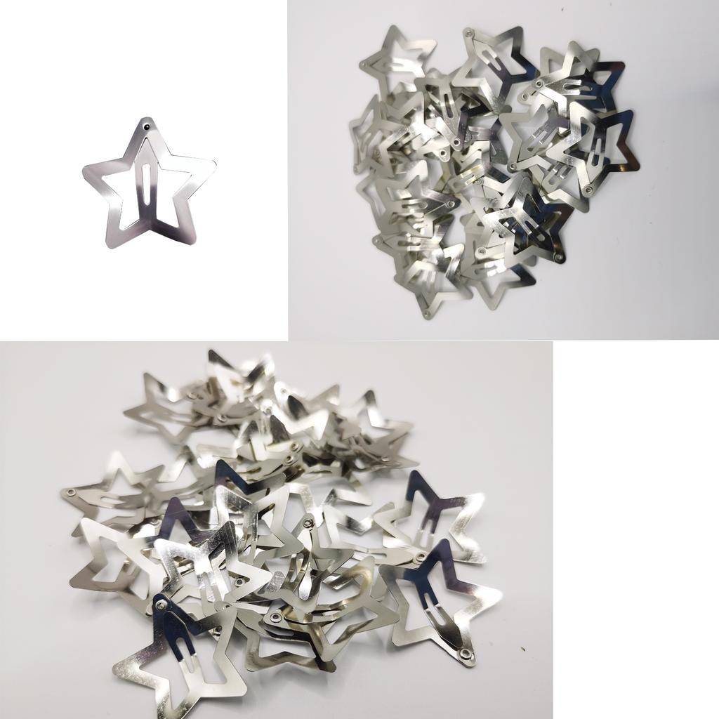30 Pcs Gold Star Hair Clips 1.2 Inch Vintage Y2K Metal Snap Clips for Women Girl Hollow Punk Hair Accessories