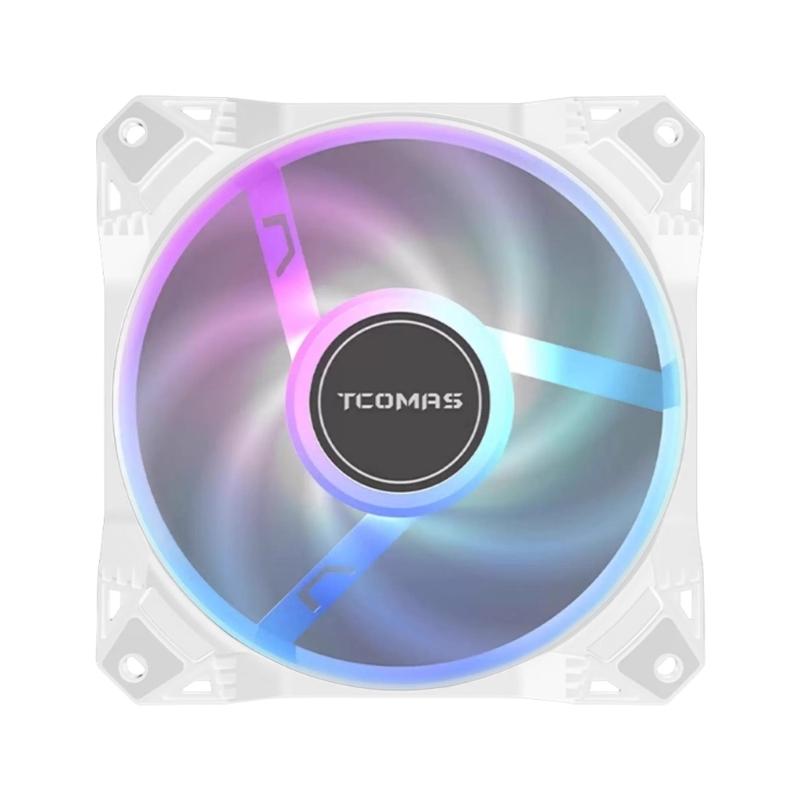 Quiet 30mm Thick 120mm Computer Cooling Fan High Static Pressure 81.8CFM Airflow for Radiators белый