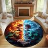Demon Slayer Print Round Rug, Washable Floor Carpet, For Entryway Dorm Laundry Room Office Study, Home Decor Birthday Christmas Gift