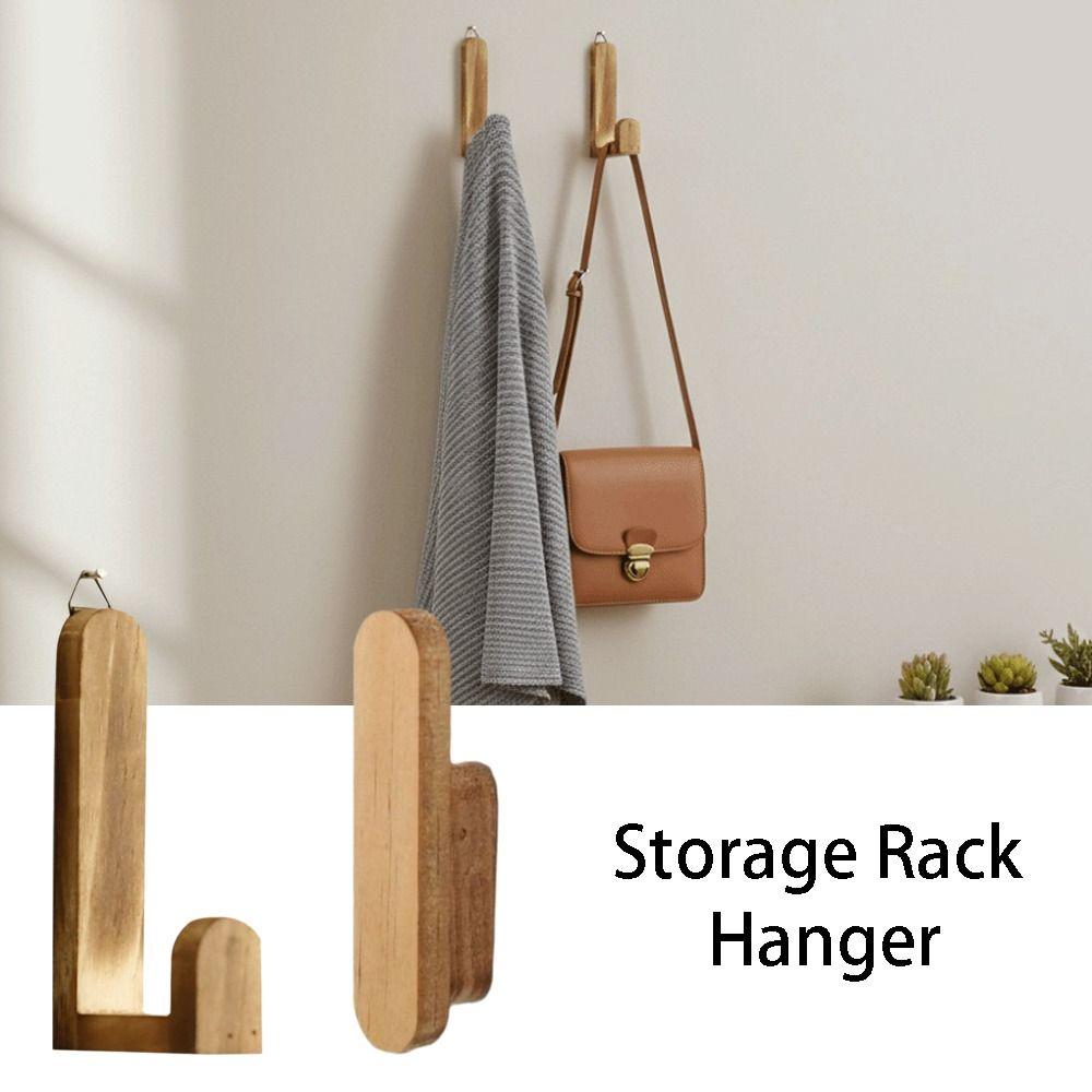Solid Wood Wall Door Back Shelf Bohemian Style Creative Design Wall Hook Rustic Wooden Simple Style Hat Rack Homestay Decor