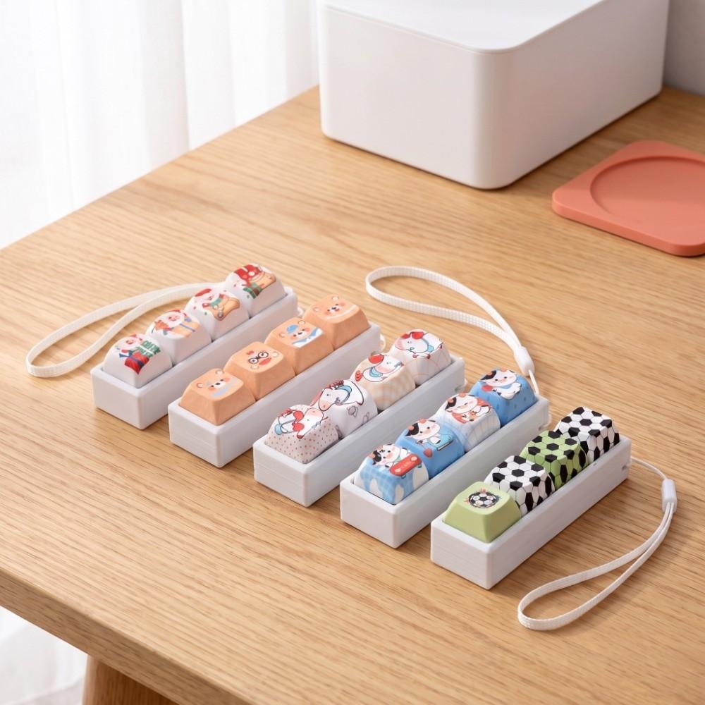 Cartoon Fidget Clicker Keychain Animals Fingertip Button Keyring Sensory Clicker Toys Student Gift