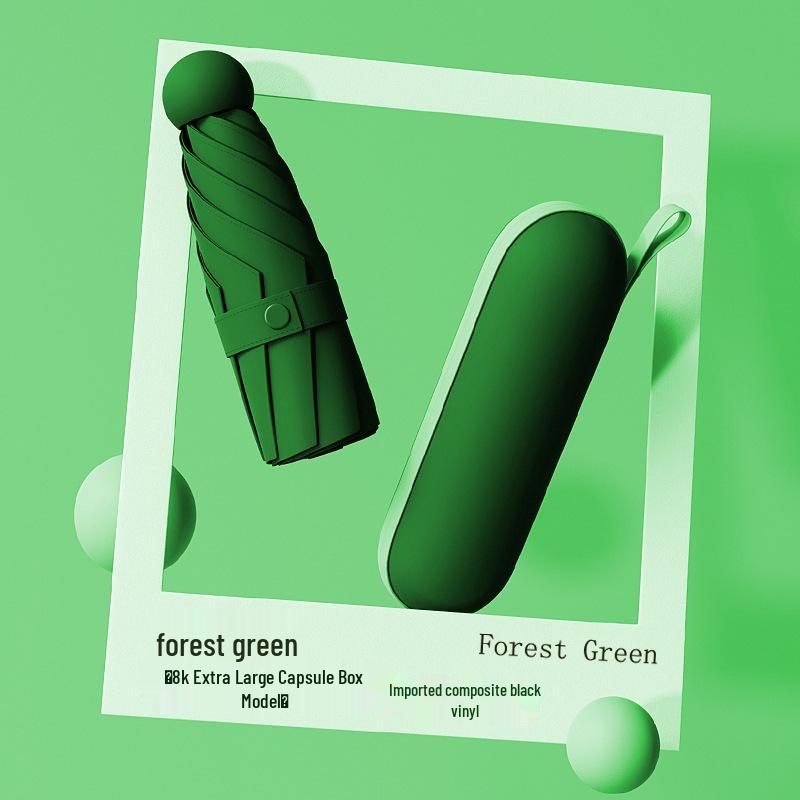 Compact Five-Fold Umbrella: Portable Pocket Sunshade & Rain Parasol for Women, Anti-UV Sunscreen Protection.