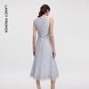 Elegant Lace Patchwork Sleeveless Midi Dress