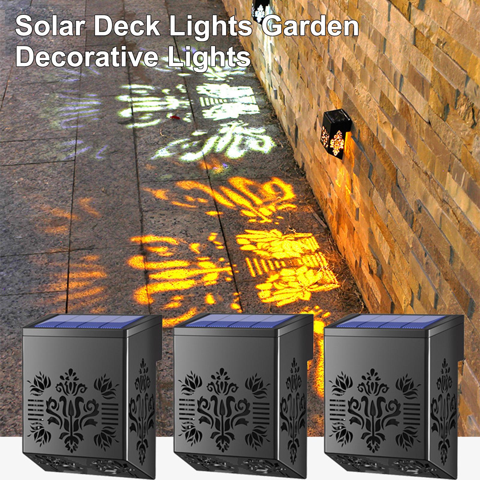 

Solar Deck Lights Solar Fence Lights Outdoor Garden Decorative Lights Dusk to Dawn IP65 Waterproof Fence Post Solar Wall Light for Railing Patio Pool