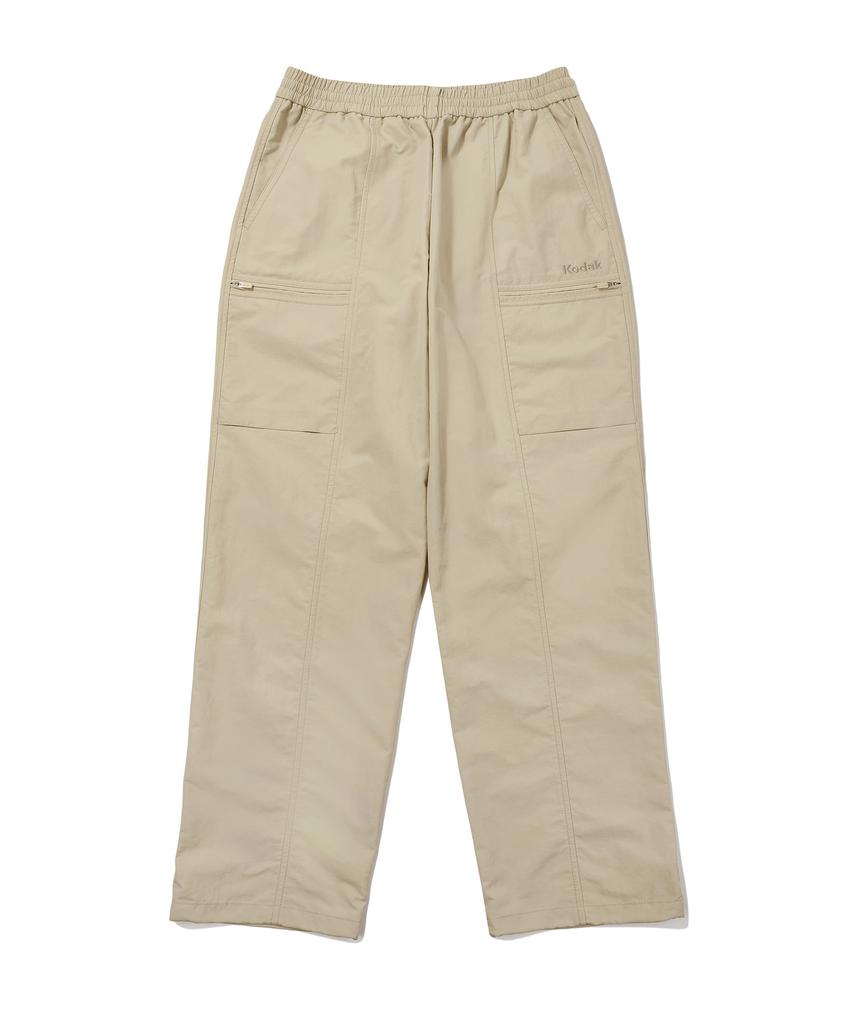 KODAK Monochrome Supplex Semi-Overfit Straight Pants Beige