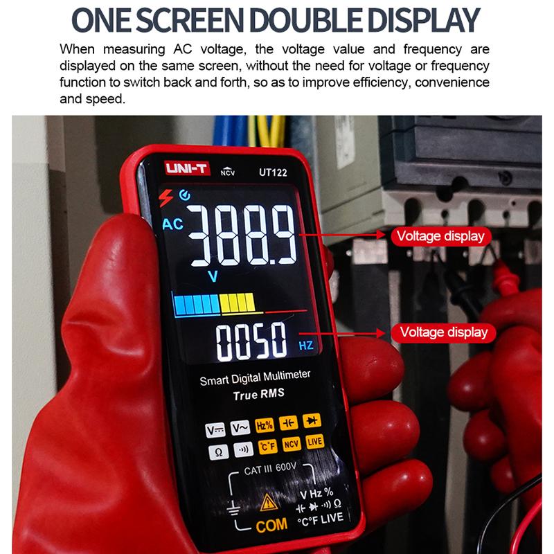 UNI-T Digital Smart Multimeter UT121A UT121B UT122 600V AC DC Voltmeter True RMS Multimeter NCV Resistance Capacitor Tester Tool