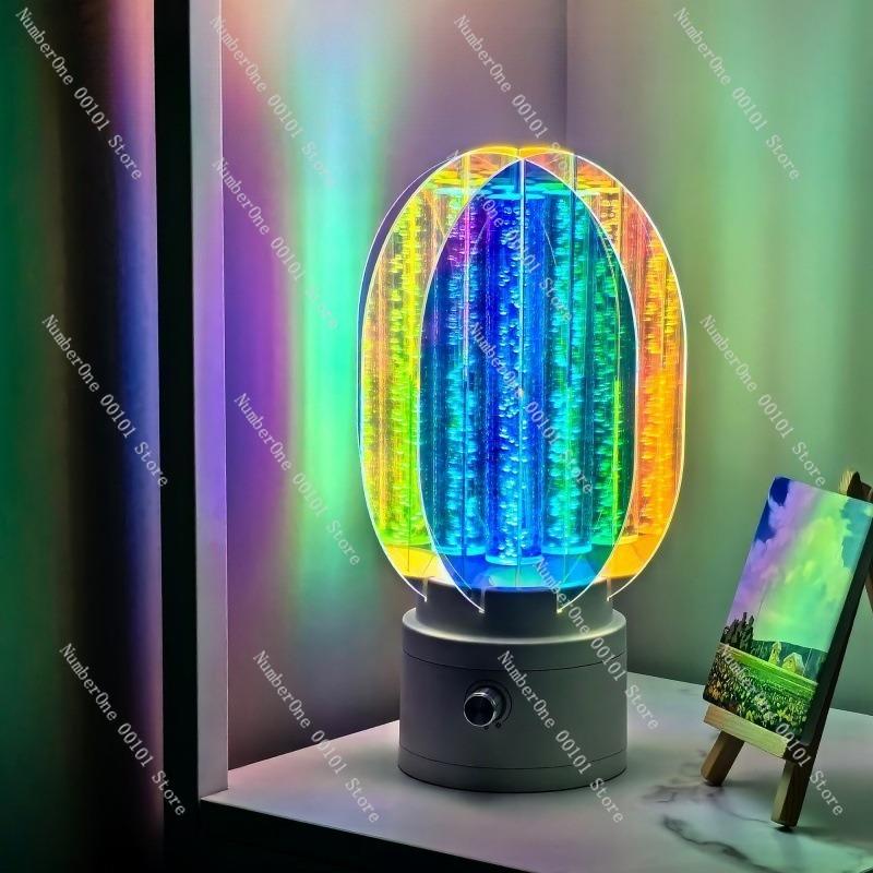 Creative Rotating Aurora Night Light,rechargeable Romantic Atmosphere Lamp with Infinite Dimming Starry Sky Projection Mood