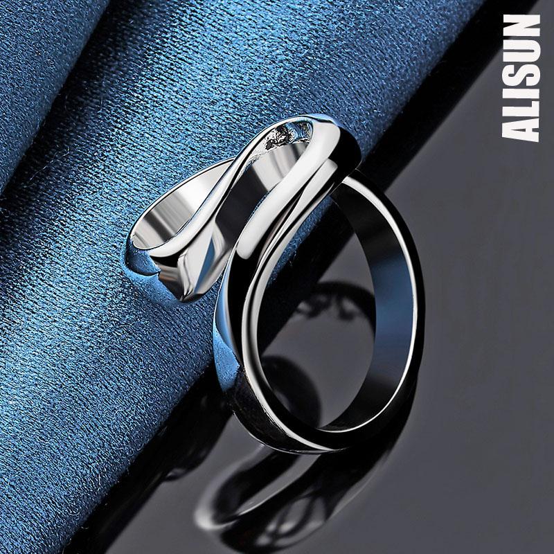 925 Sterling Silver zaoblený hladký prsten Módní svatební šperky