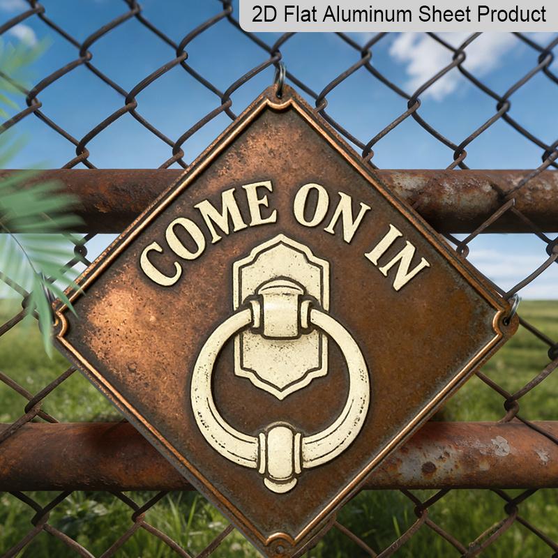 

2D Flat -1pc Design Featuring A Door Knocker Theme, Perfect As A Collectible Gift for Vintage Enthusiasts. This Retro Metal Sign Measures 8 Inches By 20*20cm