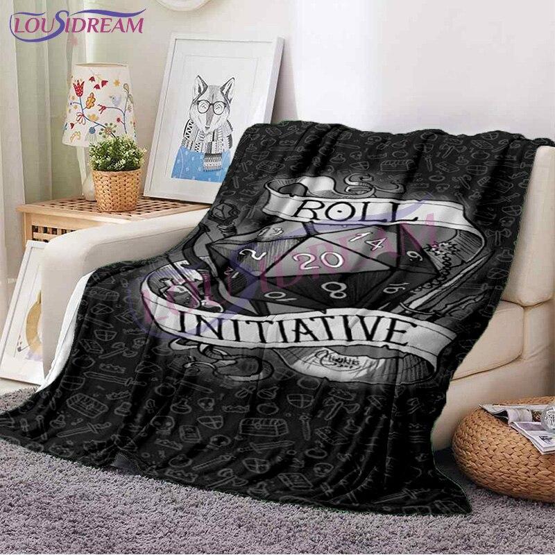 D & D Dice Deka Fleecová deka The Weaver of Lore & Fate Lehká házecí deka Fuzzy Soft Deka pro děti Dospělí