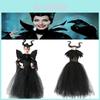 Maleficent Angelina Jolie Cosplay Costume Dress Halloween Party Outfit For Kids
