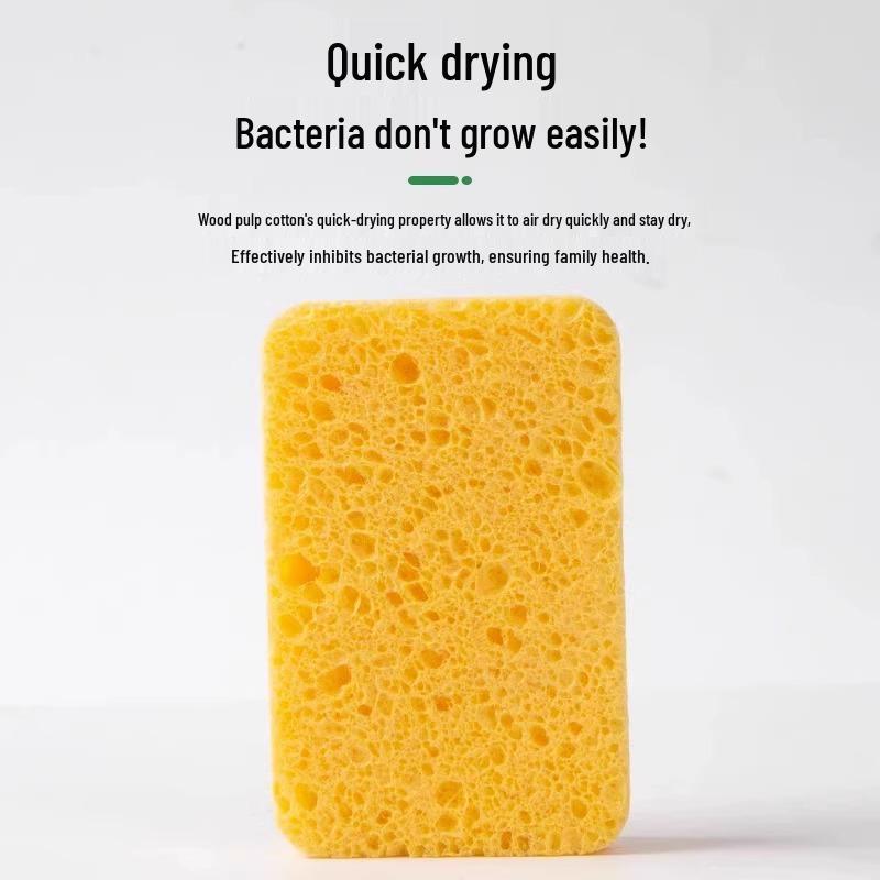 Natural Wood Pulp Nano Sponge for Durable Dishwashing and Oil Removal