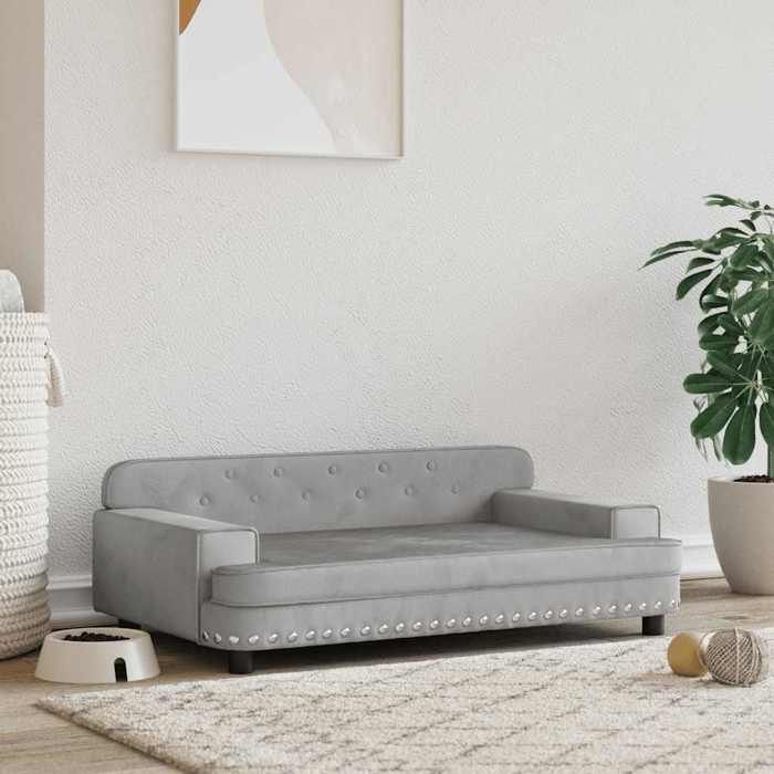 VidaXL Dog Bed Light Grey 90x53x30 Cm Velvet 171869