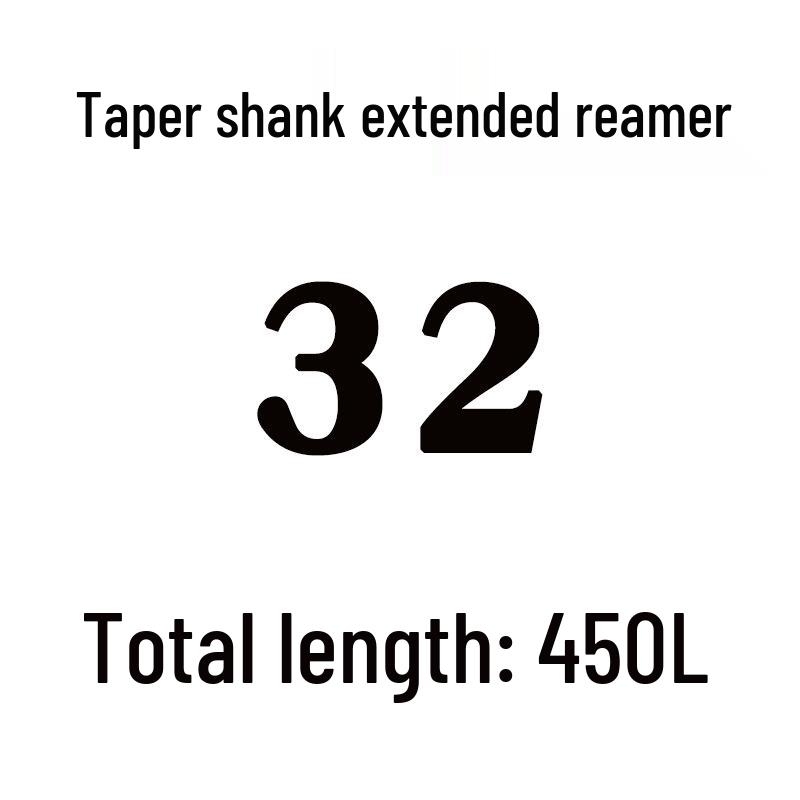Extra Long High-Speed Steel Taper Shank Machine Reamer for Deep Holes, Sizes 16, 18, 20, 22, 24, 25, 30, 40