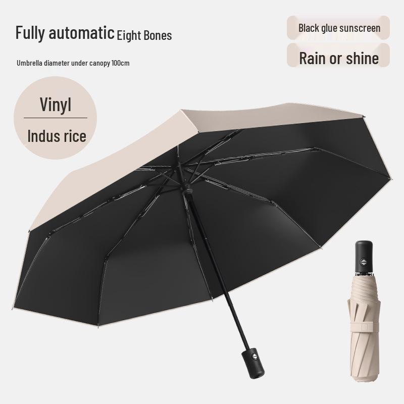 24-Bone Automatic Folding Umbrella: Stylish, Dual-Use Parasol with Sunscreen Protection for Men and Women