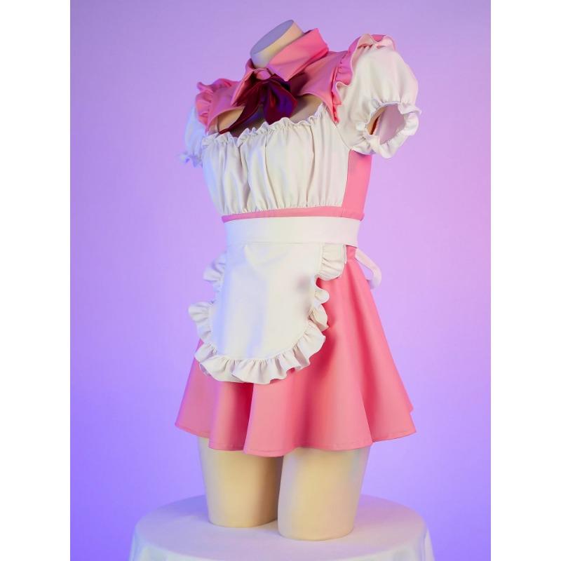 Lolita Anime Cosplay Costumes High Quality Pink Maid Outfit Apron Dress Female Anchor Sexy Lingerie Servant Uniform Set