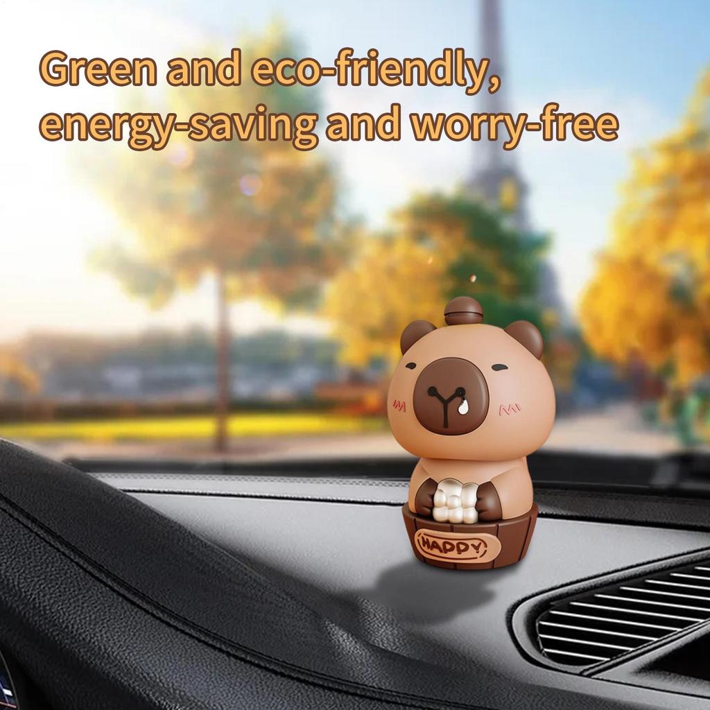 Car Dashboard Ornaments Capybara Solar Dancing Figures Vehicle Interior Accessories For Tabletop Console Daily Driving Truck