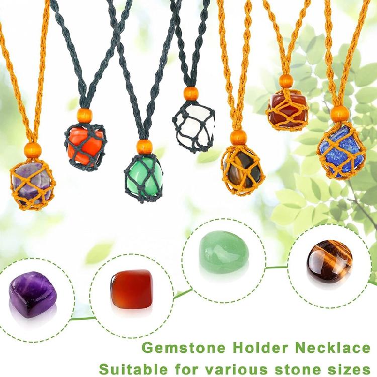 Empty Crystal Stone Holder Necklace Rope Cord Stone Bracelet Jewelry DIY Gift