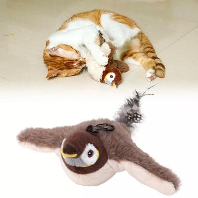 Electronic Interactive Flying Bird Cat Toys Hangable Pet Simulation Sparrow Toy