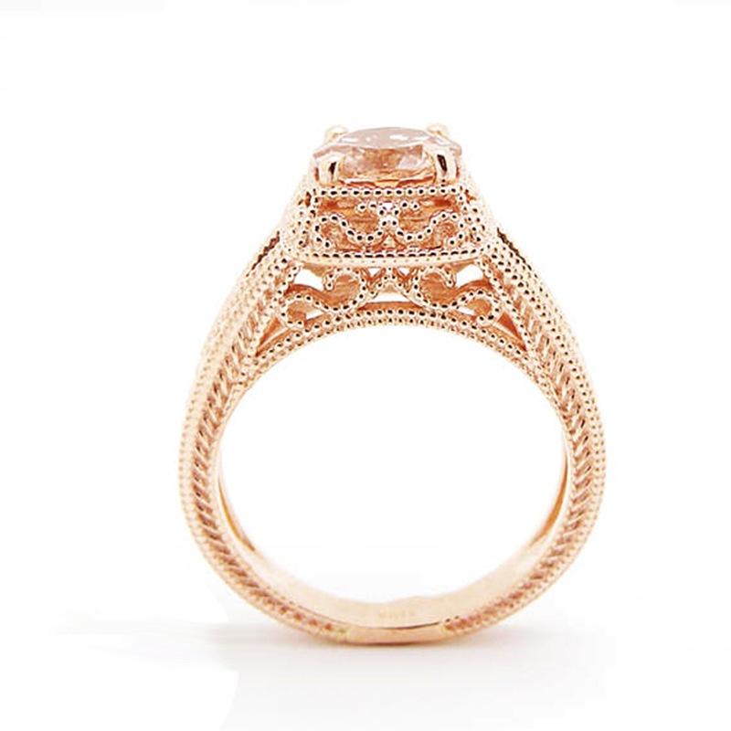 Elegant Rose Gold Square Ring For Birthday Anniversary Engagement And Wedding Celebrations