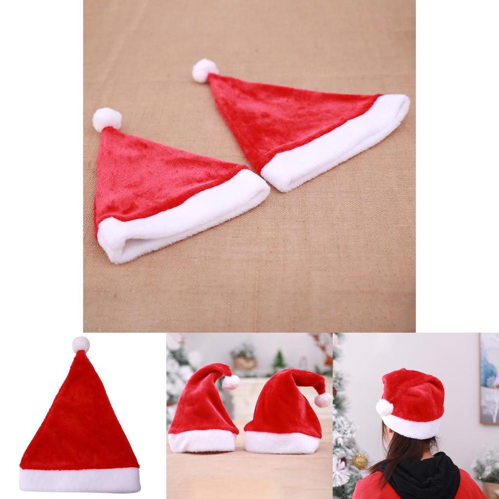 Plush Premium Short Christmas Hat With Big Ball For Festive Decorations Holiday