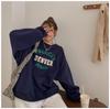 Fleece high-end crew neck sweater 2025 new letter printing loose ins women