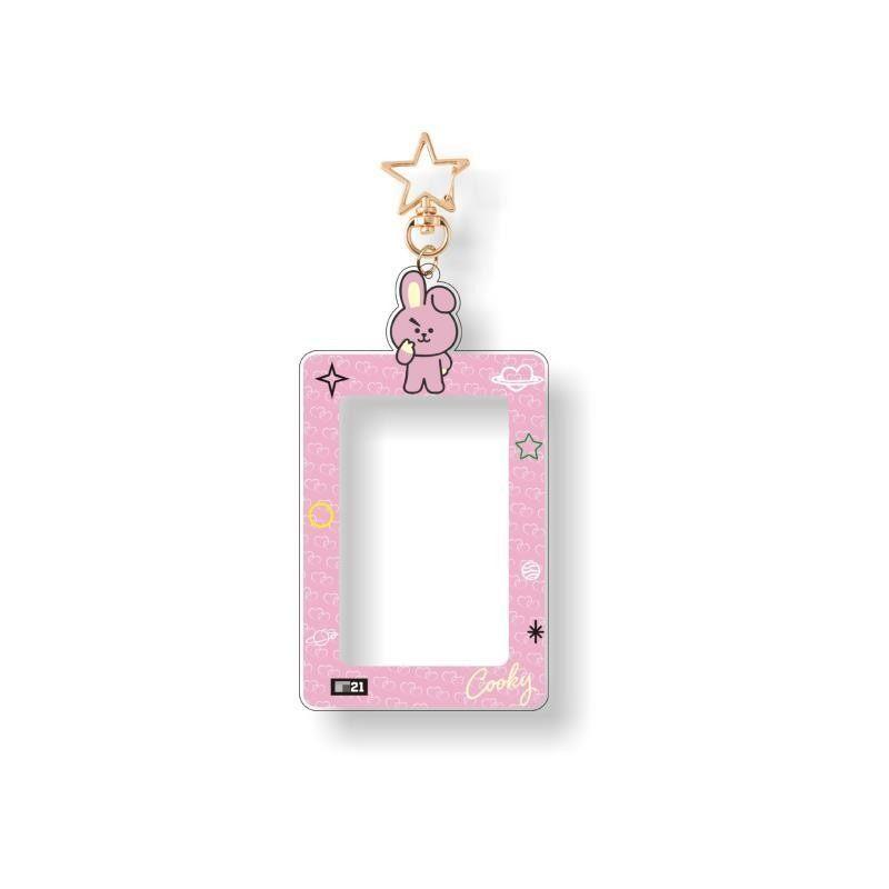 

Kawaii Cute Bt21 Card Holder Keychain Card Storage Pendant Id Photo Storage Card Bag Chimmy Cooky Koya Tata Anime Gift Toys