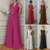 Women's 2 Piece Vest Sets Sleeveless Button Crop Blazer Vest And Wide Leg Pleated Pants Casual Business Outfits