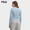 Fila Original Casual Trendy Versatile Elastic Slim Fit Short Knit Long Sleeve T-Shirt Women Tops F11W549208FBU