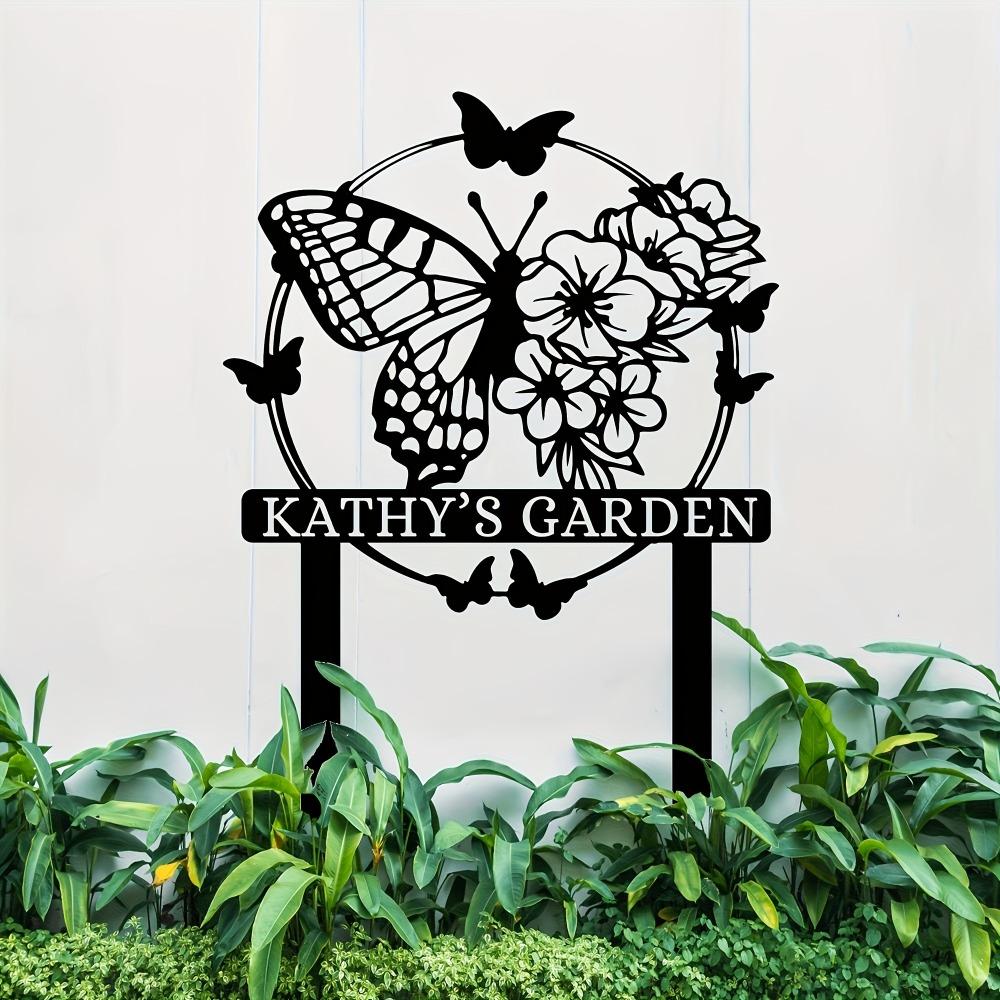 Vintage Metal Butterfly Yard Sign Waterproof Durable Outdoor Garden Decor Gift for Gardeners