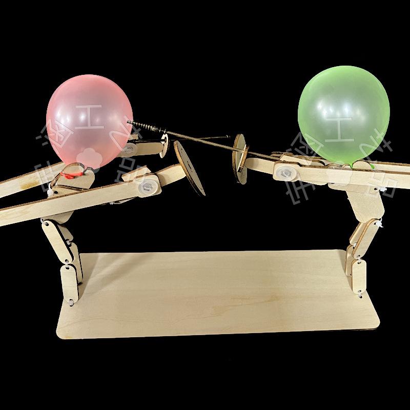 Handmade Wooden Doll Interactive Bamboo Joint Balloon Battle Toy See Picture for Size