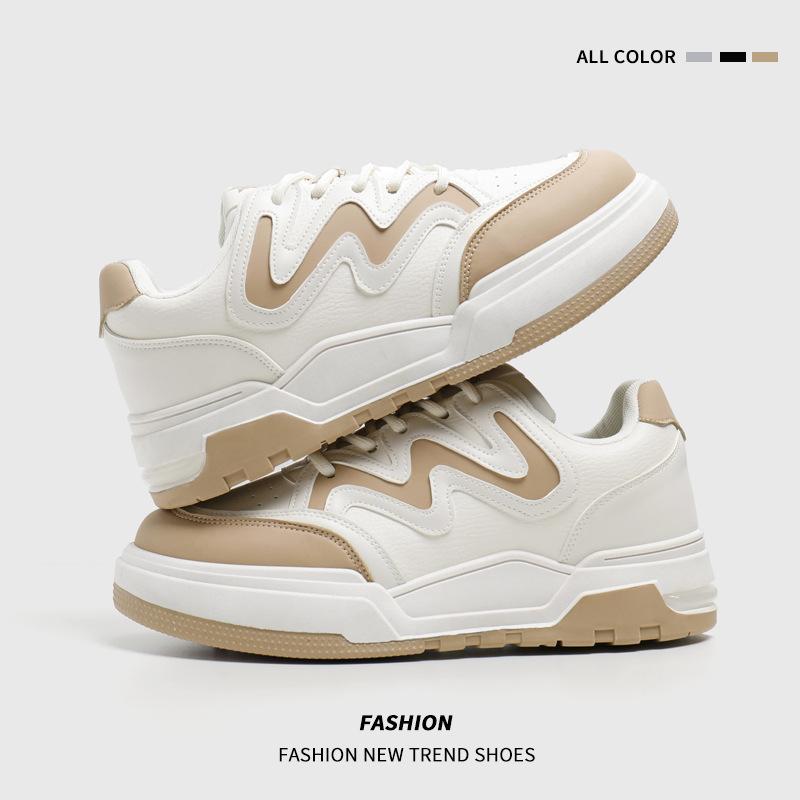

Casual shoes men s autumn new breathable board shoes leather platform muffin girls student sports shoes 44 хаки