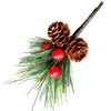 Christmas Pine Picks Artificial Red Berries Branches with Pinecone Stem for DIY Wreath  Navidad Party Decor Supplies