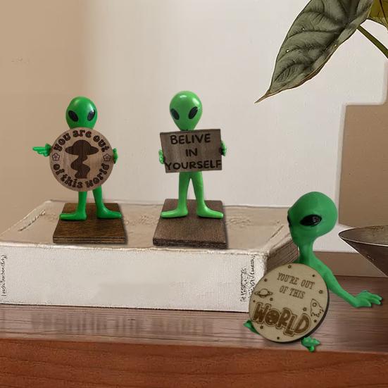 Alien Ornament Engraved Alien Decoration Desktop Ornament with Fine Engraving Design Bedroom Office Decor