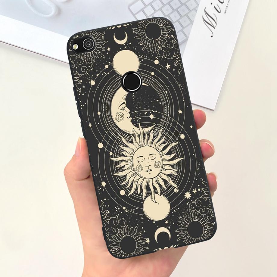 Für Huawei P8 Lite 2017 2015 Hülle P9 Lite 2017 Huawei GR3 2017 Honor 8 Lite Abdeckung Weiches Silikon Matt Süßigkeit Funda Schwarze Katze Ente