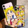 Sailor Moon Tsukino Usagi Black Soft Phone Cover Case for iPhone 15 16 14 Plus 13 12 11 17 Pro Max XR XS Max 17Air 7 8