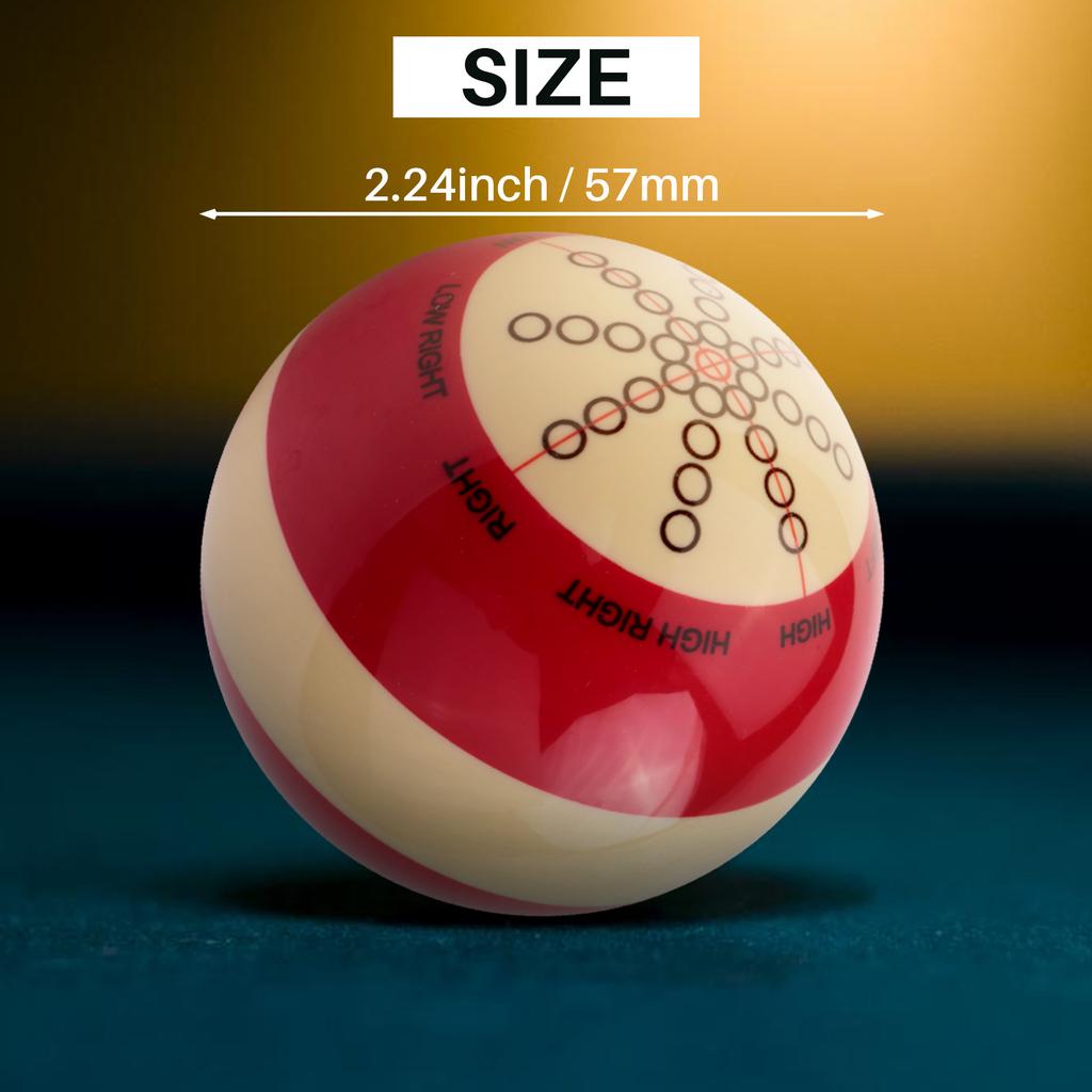 Classy-1Pcs 57Mm Durable White Red Resin Billiards Spot Pool Snooker Practice Training Cue Balls Sports For Beginner
