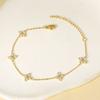 Bracelet Exquisite Fashion Stainless Steel Plated 18carat Gold Bracelet with Clover Inlaid White Green Zircon Bracelet for Girls