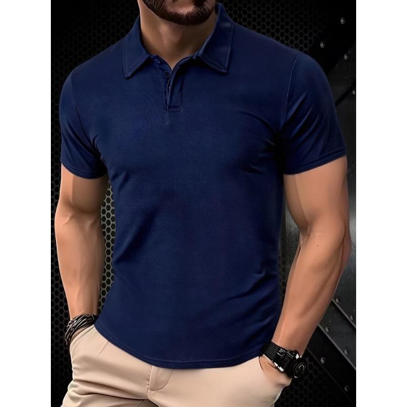 Men Solid Color Short Sleeve Polo Shirt (Multi-Color Options)