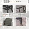 Four-Piece Metal Garden Sofa Set - Mixed Brown