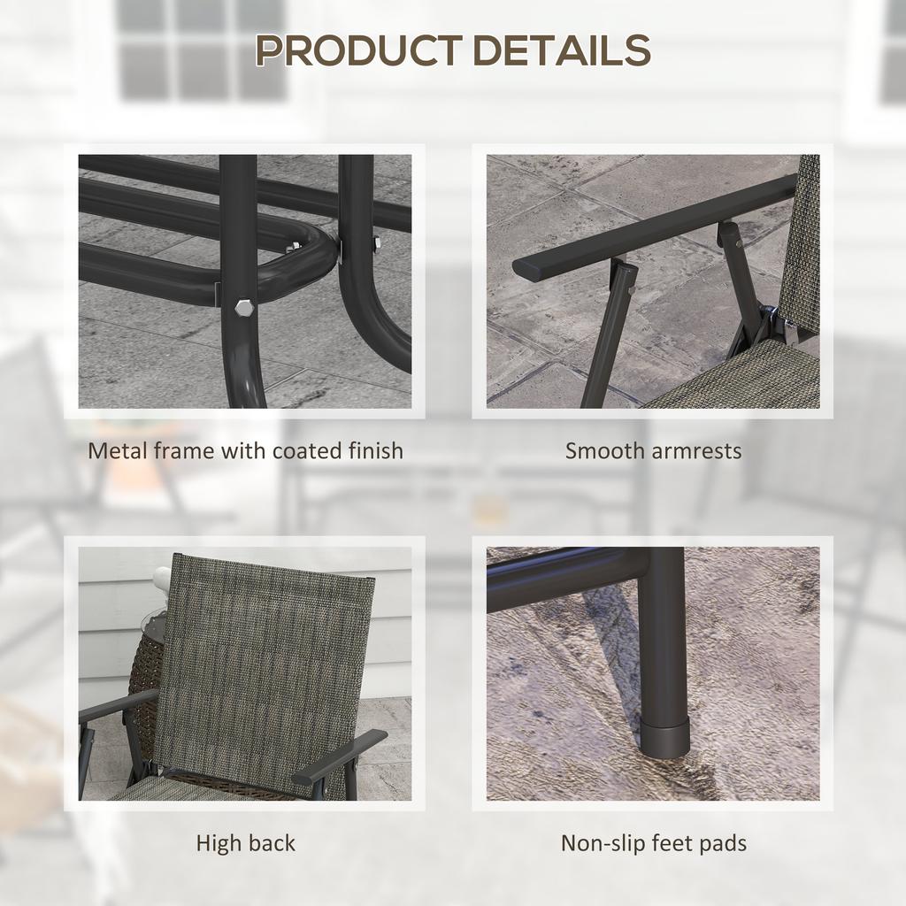Four-Piece Metal Garden Sofa Set - Mixed Brown
