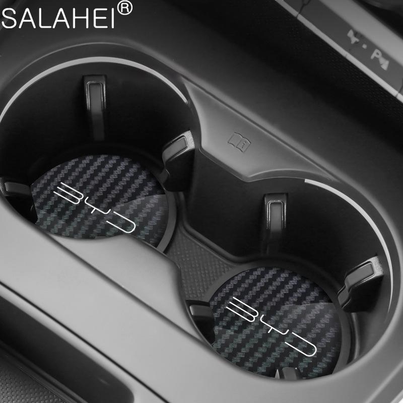 

2Pcs Car Carbon Fiber Pattern Coaster Non Slip Water Cup Mat Anti-Dirt Pads for Byd ATTO 3 Yuan Qin Han TANG Plus DM-i Dolphin