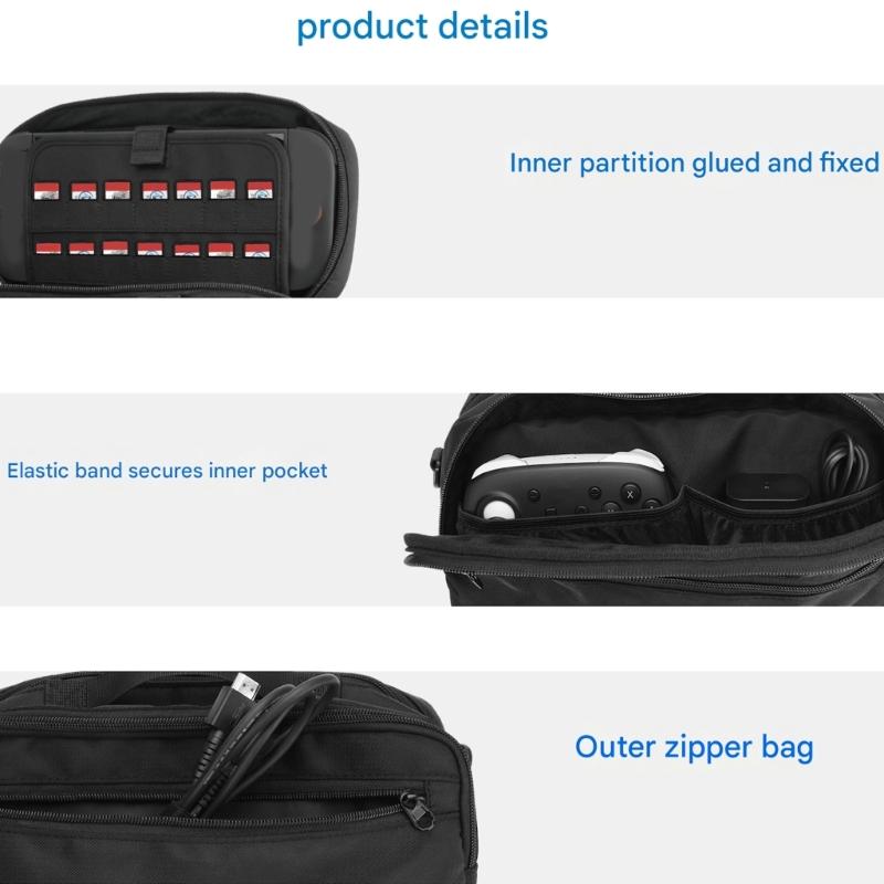 Protective Game Consoles Organiser Bag With Reinforced PP Board Interior Soft Lining For NS2 NS1 Accessories Storage