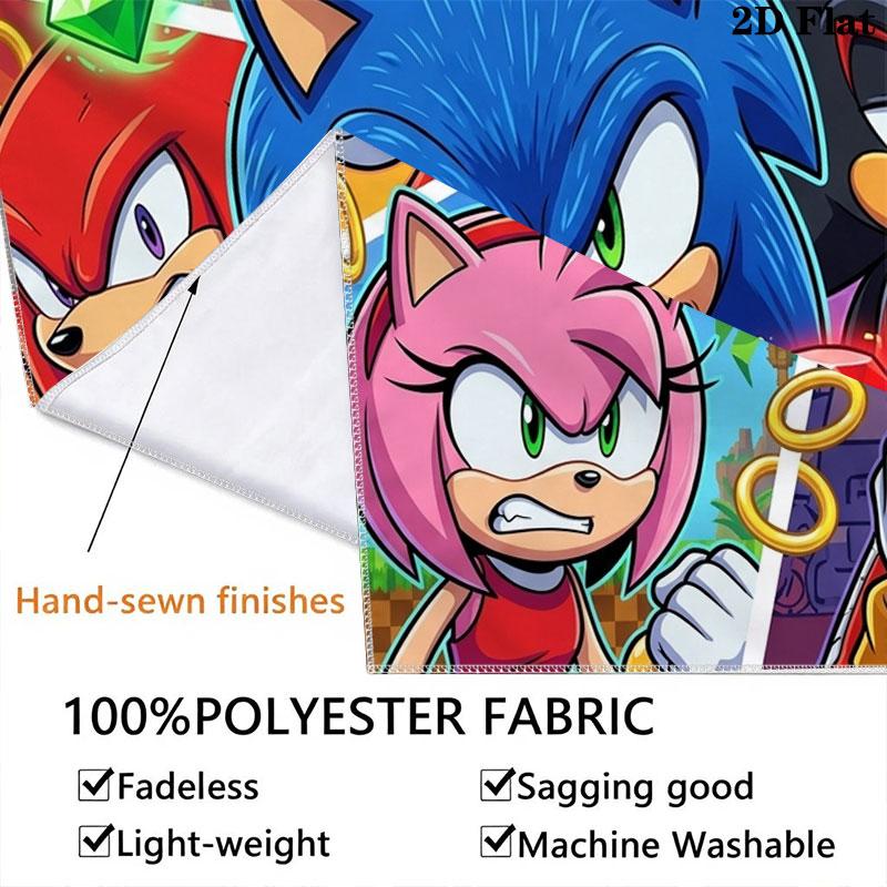 Hedgehog Sonic Valley Wall Hanging Printed Fabric Blanket Decorative Tapestries for Bedroom Living Room Home Decor